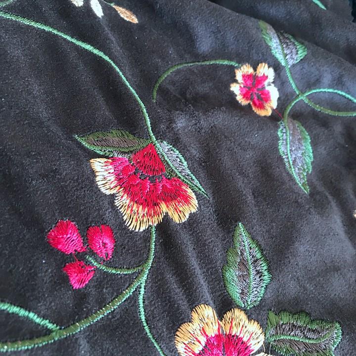 Embroidered Suede Fabric