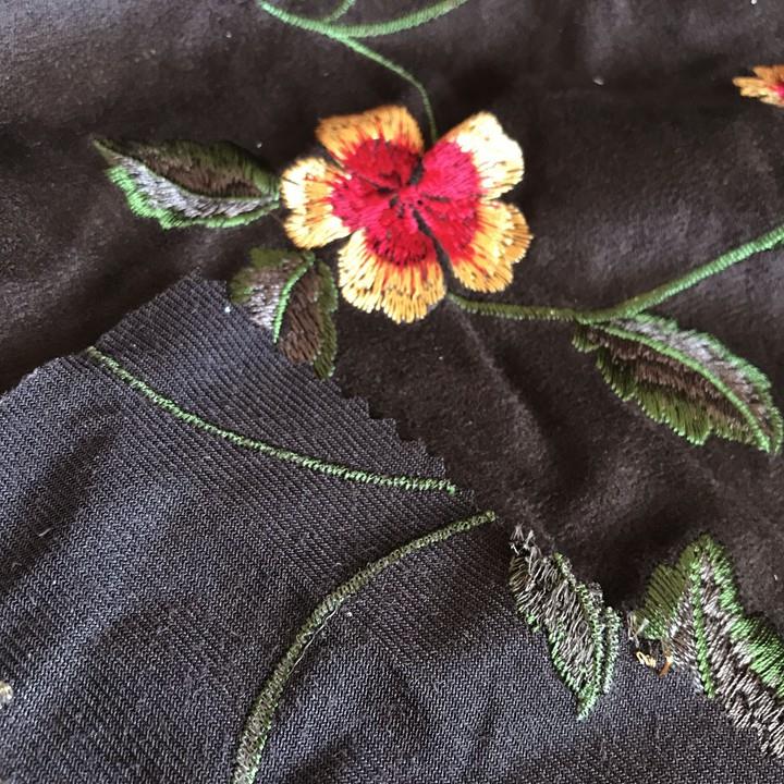 Embroidered Suede Fabric