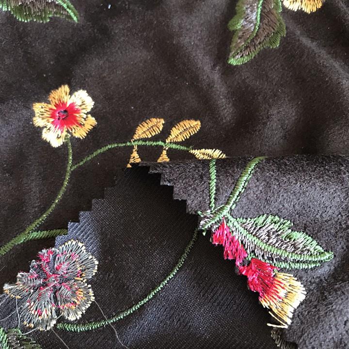 Embroidered Suede Fabric