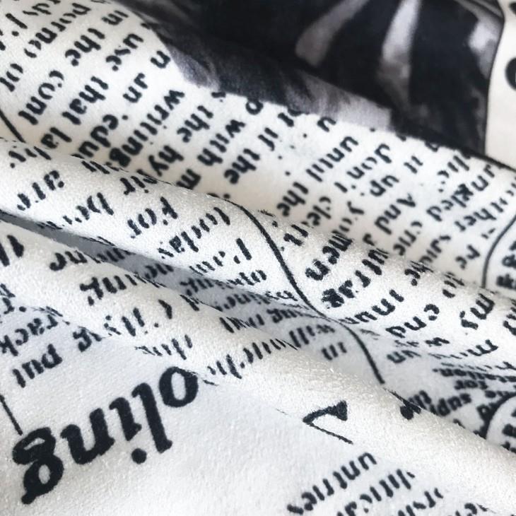 Newspaper Printed Suede Fabric