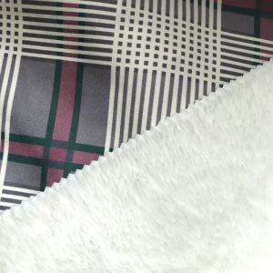 Tela de chaqueta de gamuza estampada de rejilla
