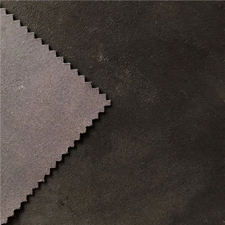 100% Polyester Knitting Suede With Interlock Fabric