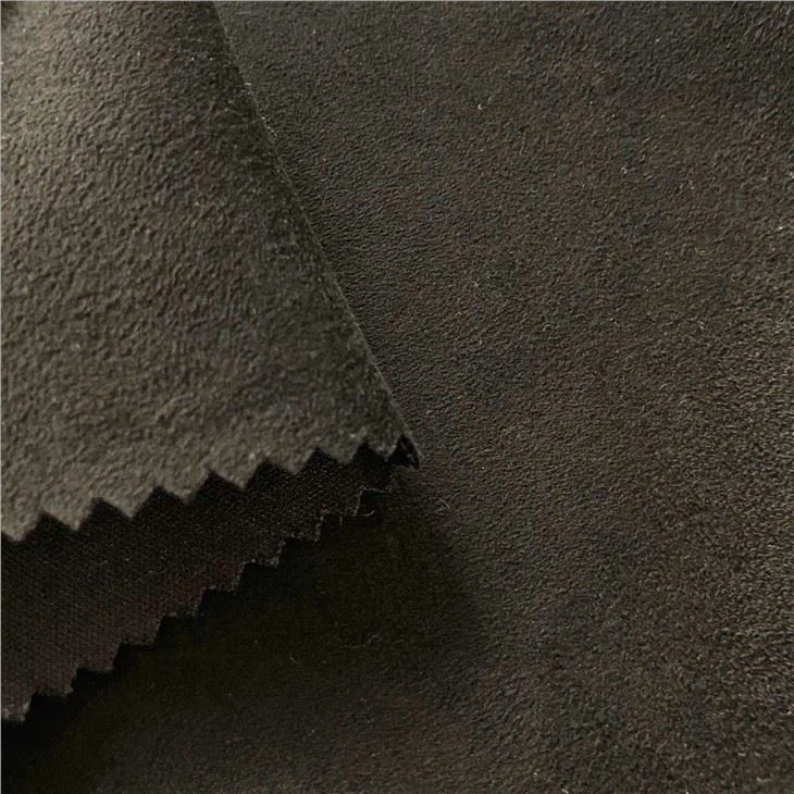 100% Polyester Knitting Suede With Interlock Fabric